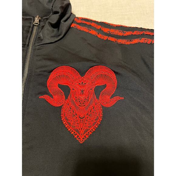 Adidas Originals Oriental Black/Red MEDIUM Track Jacket Zodiac Ram Asian 2014 - Picture 5 of 14